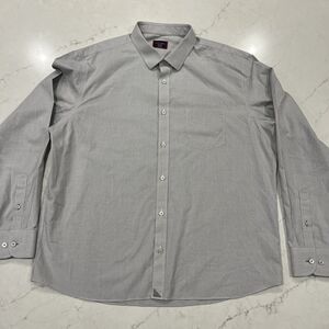 UNTUCKit Mens 2XL XXL Shirt Long Sleeve Button Up Whte Gray Wrinkle Free Checked